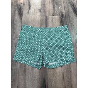 Willi Smith Green Geometric Diamond Print High-Waisted Womans Shorts Size 12